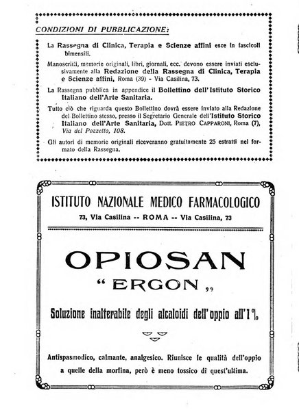 La rassegna di clinica, terapia e scienze affini