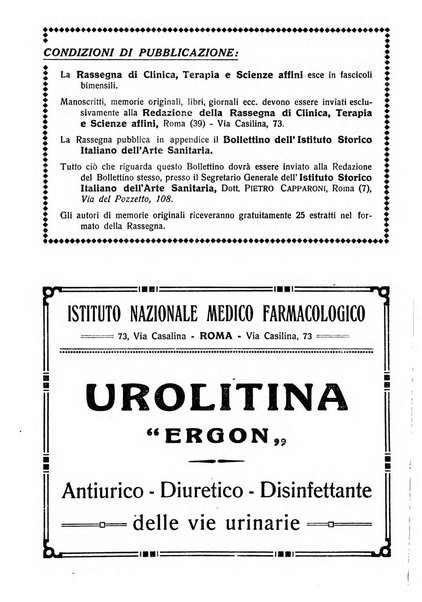 La rassegna di clinica, terapia e scienze affini