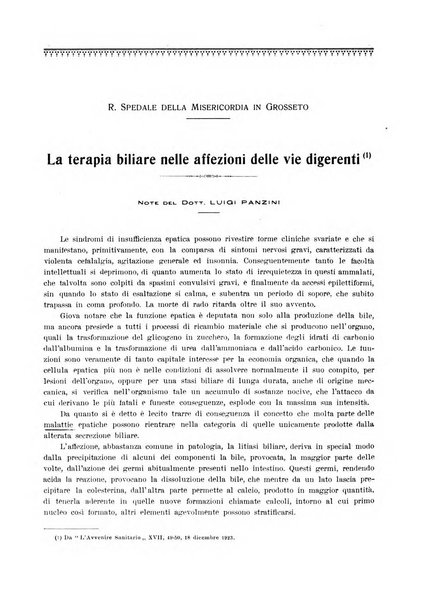 La rassegna di clinica, terapia e scienze affini