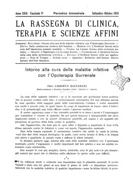 La rassegna di clinica, terapia e scienze affini