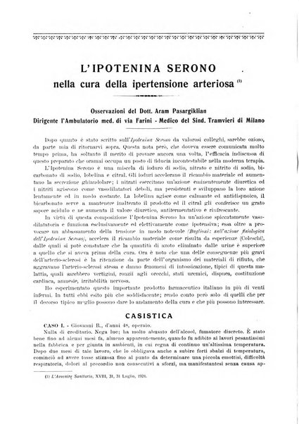 La rassegna di clinica, terapia e scienze affini