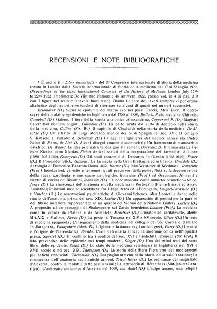 La rassegna di clinica, terapia e scienze affini