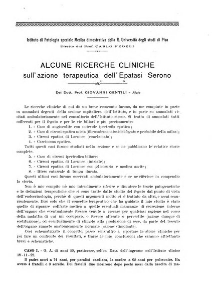 La rassegna di clinica, terapia e scienze affini