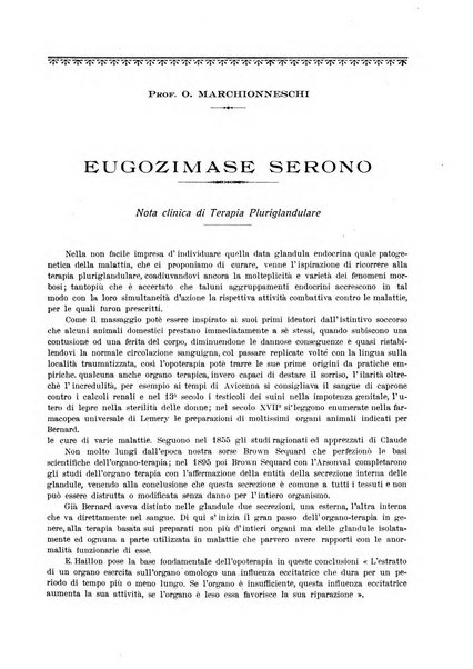 La rassegna di clinica, terapia e scienze affini