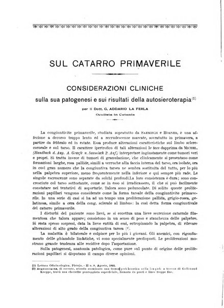 La rassegna di clinica, terapia e scienze affini