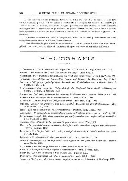 La rassegna di clinica, terapia e scienze affini