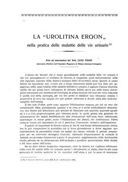 La rassegna di clinica, terapia e scienze affini