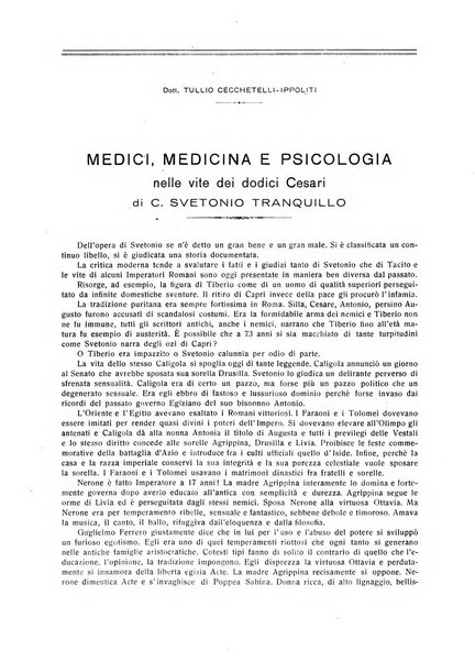 La rassegna di clinica, terapia e scienze affini