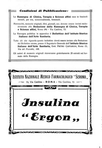 La rassegna di clinica, terapia e scienze affini