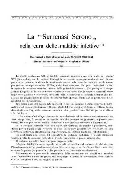 La rassegna di clinica, terapia e scienze affini