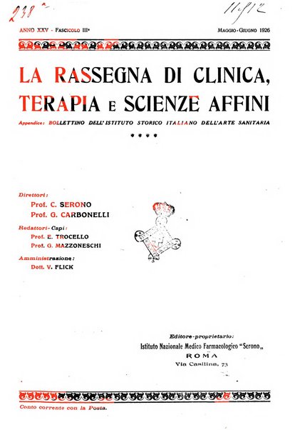 La rassegna di clinica, terapia e scienze affini