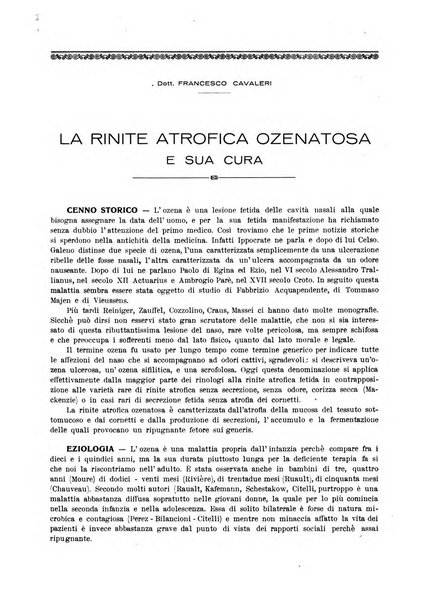 La rassegna di clinica, terapia e scienze affini