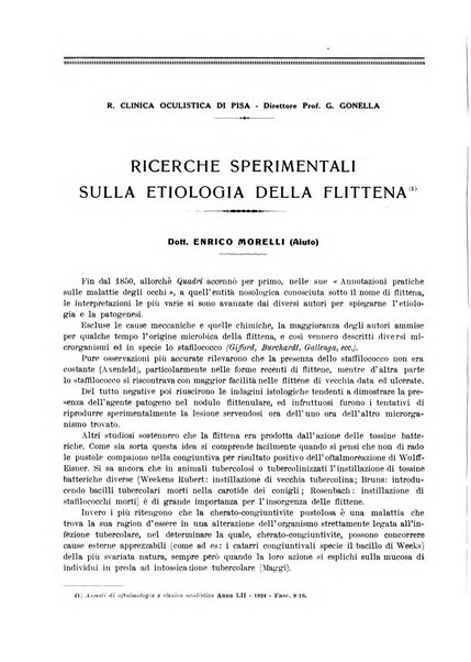 La rassegna di clinica, terapia e scienze affini