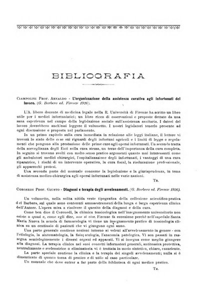 La rassegna di clinica, terapia e scienze affini