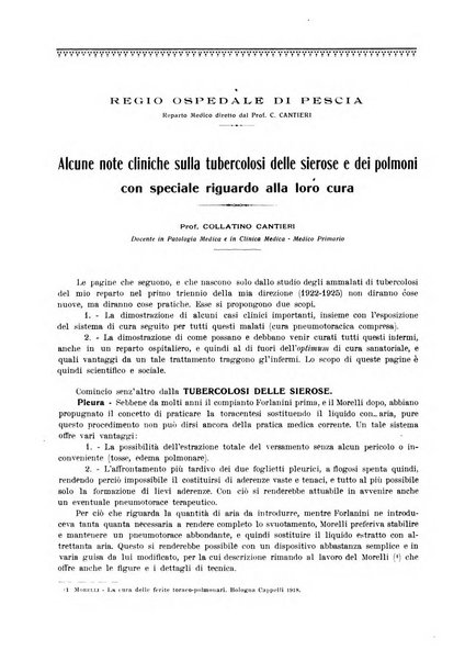 La rassegna di clinica, terapia e scienze affini