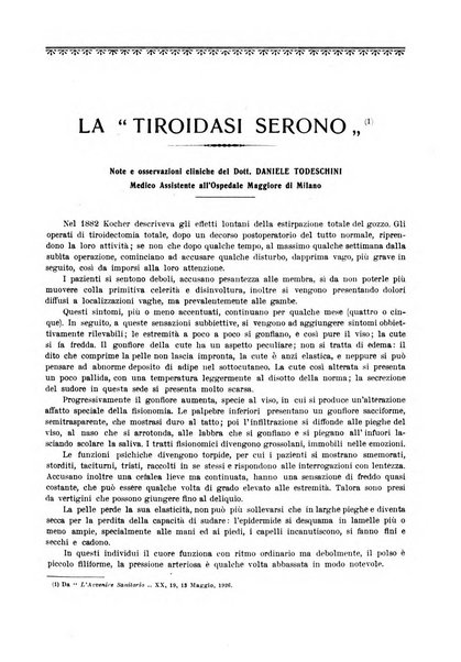 La rassegna di clinica, terapia e scienze affini