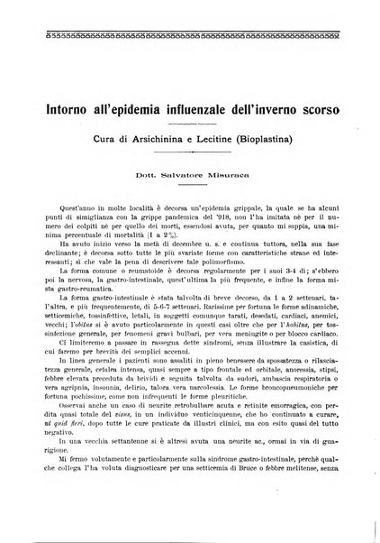 La rassegna di clinica, terapia e scienze affini