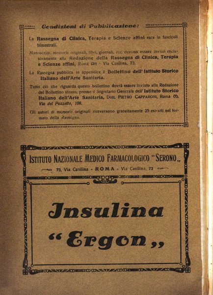 La rassegna di clinica, terapia e scienze affini