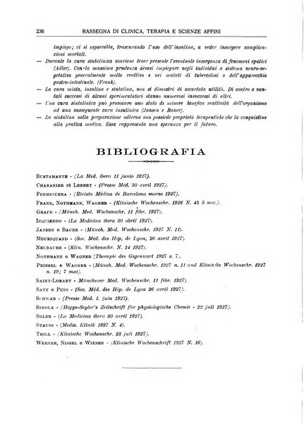 La rassegna di clinica, terapia e scienze affini