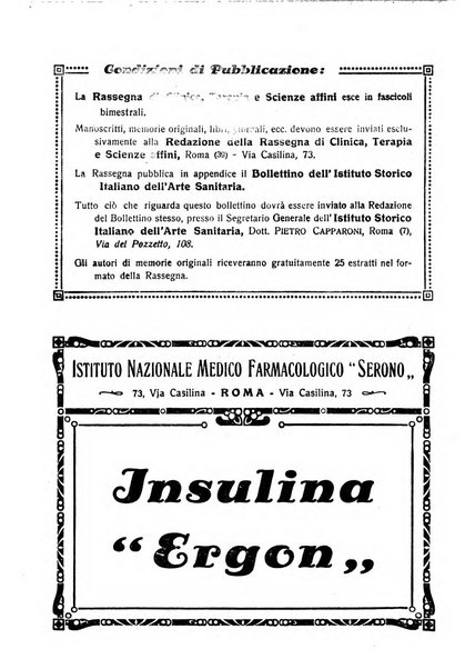 La rassegna di clinica, terapia e scienze affini