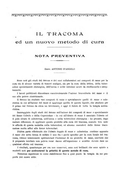 La rassegna di clinica, terapia e scienze affini