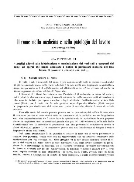 La rassegna di clinica, terapia e scienze affini