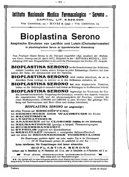 La rassegna di clinica, terapia e scienze affini