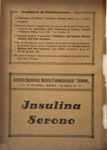 La rassegna di clinica, terapia e scienze affini