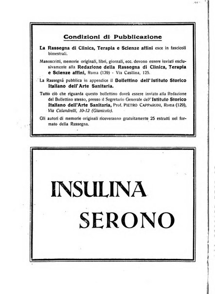 La rassegna di clinica, terapia e scienze affini