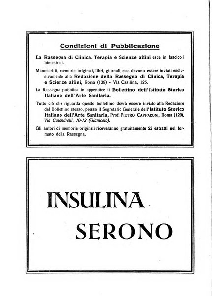 La rassegna di clinica, terapia e scienze affini