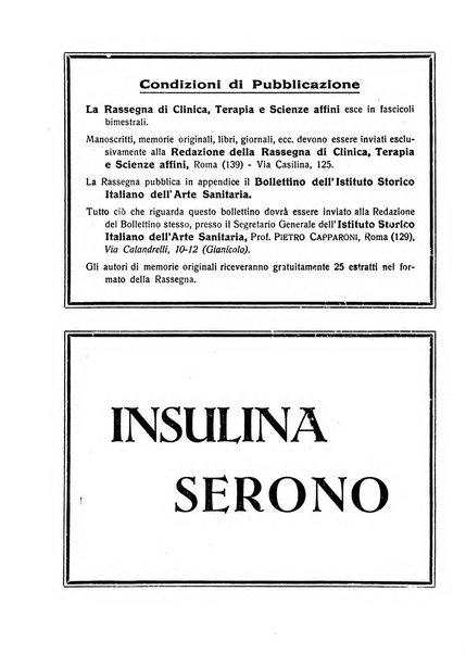 La rassegna di clinica, terapia e scienze affini