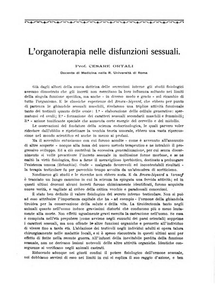 La rassegna di clinica, terapia e scienze affini