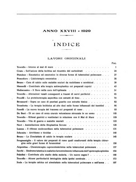 La rassegna di clinica, terapia e scienze affini