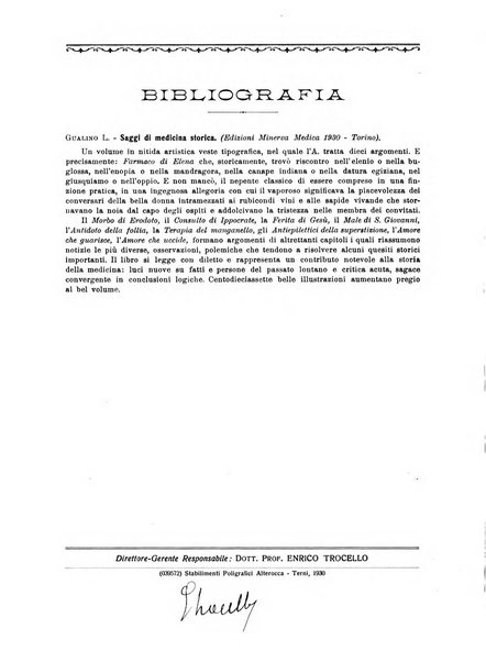 La rassegna di clinica, terapia e scienze affini