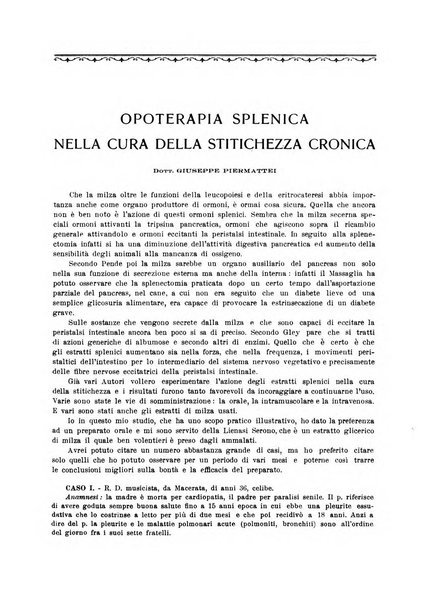 La rassegna di clinica, terapia e scienze affini