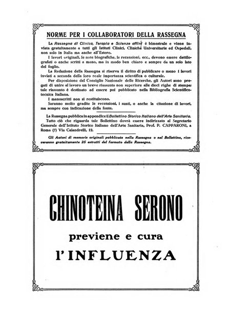 La rassegna di clinica, terapia e scienze affini