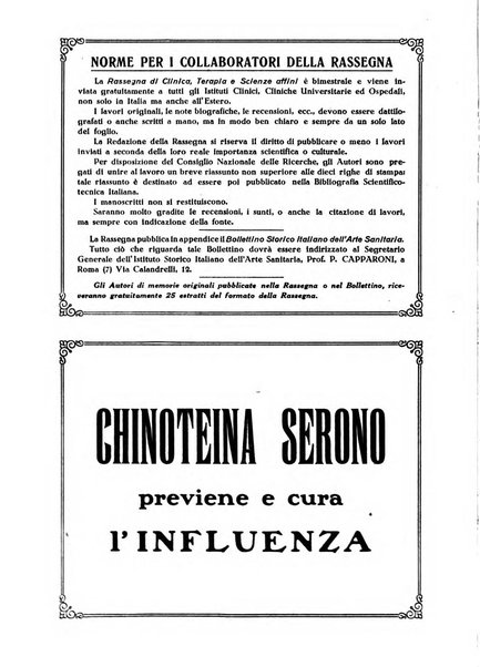 La rassegna di clinica, terapia e scienze affini