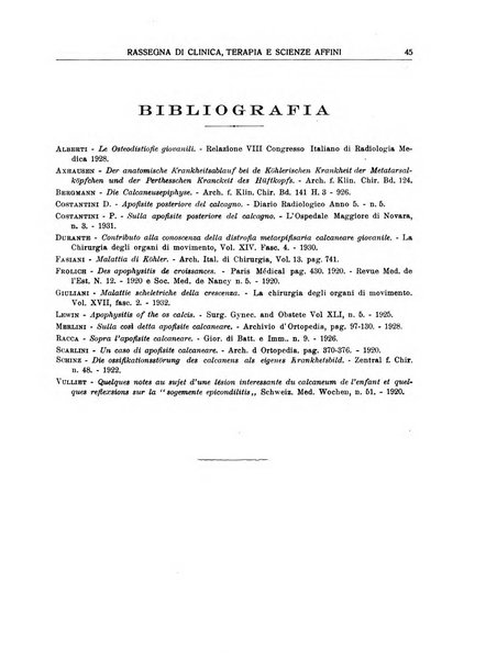 La rassegna di clinica, terapia e scienze affini