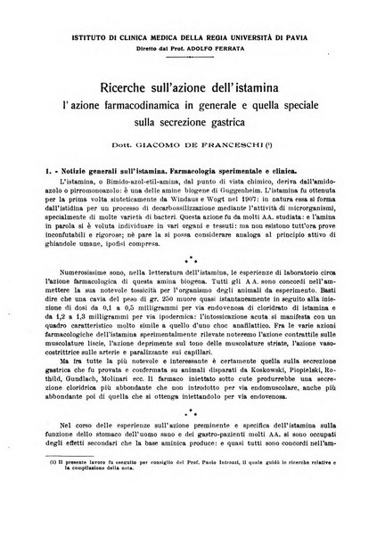 La rassegna di clinica, terapia e scienze affini