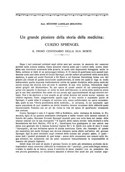 La rassegna di clinica, terapia e scienze affini