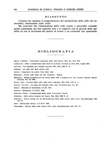 La rassegna di clinica, terapia e scienze affini