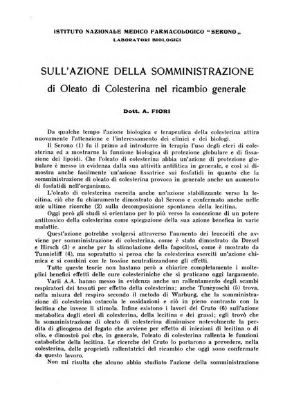 La rassegna di clinica, terapia e scienze affini