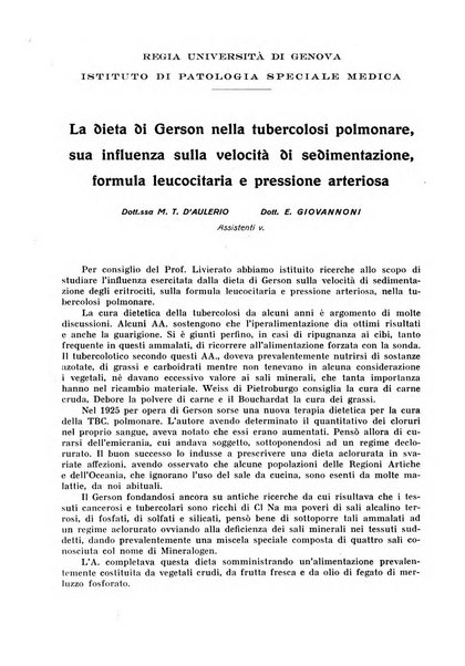 La rassegna di clinica, terapia e scienze affini