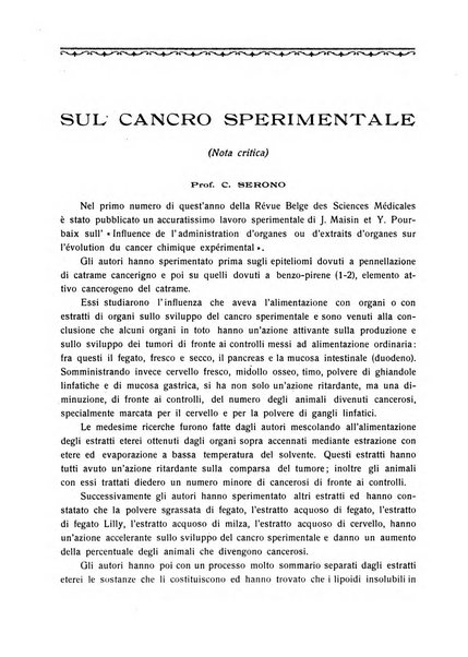 La rassegna di clinica, terapia e scienze affini