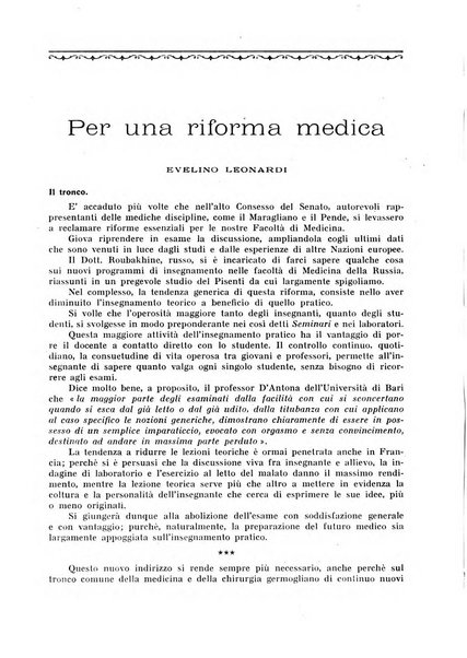 La rassegna di clinica, terapia e scienze affini