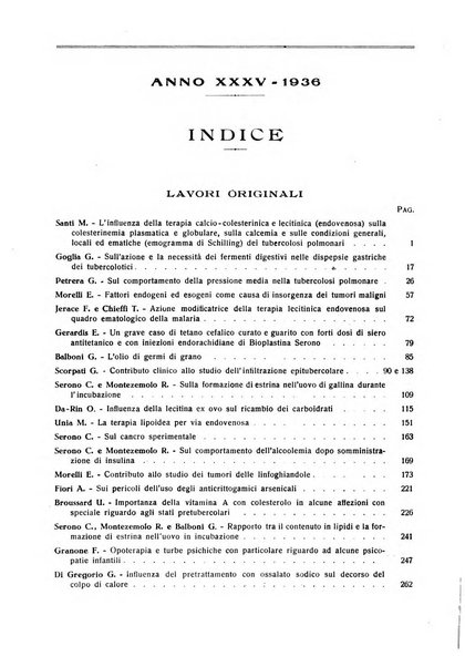 La rassegna di clinica, terapia e scienze affini