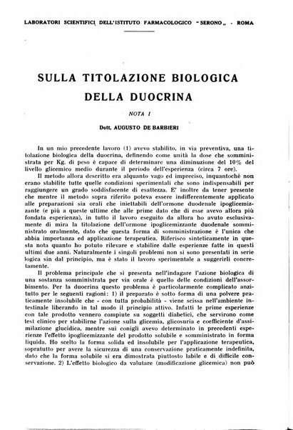 La rassegna di clinica, terapia e scienze affini