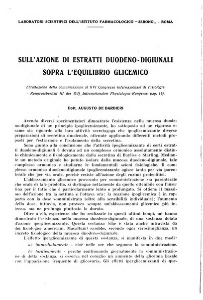 La rassegna di clinica, terapia e scienze affini