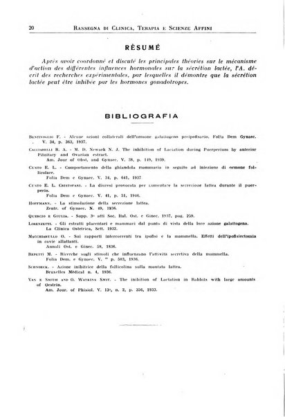 La rassegna di clinica, terapia e scienze affini