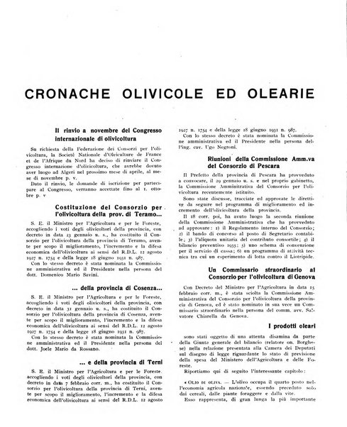 L'olivicoltore bollettino settimanale della Società nazionale degli olivicoltori